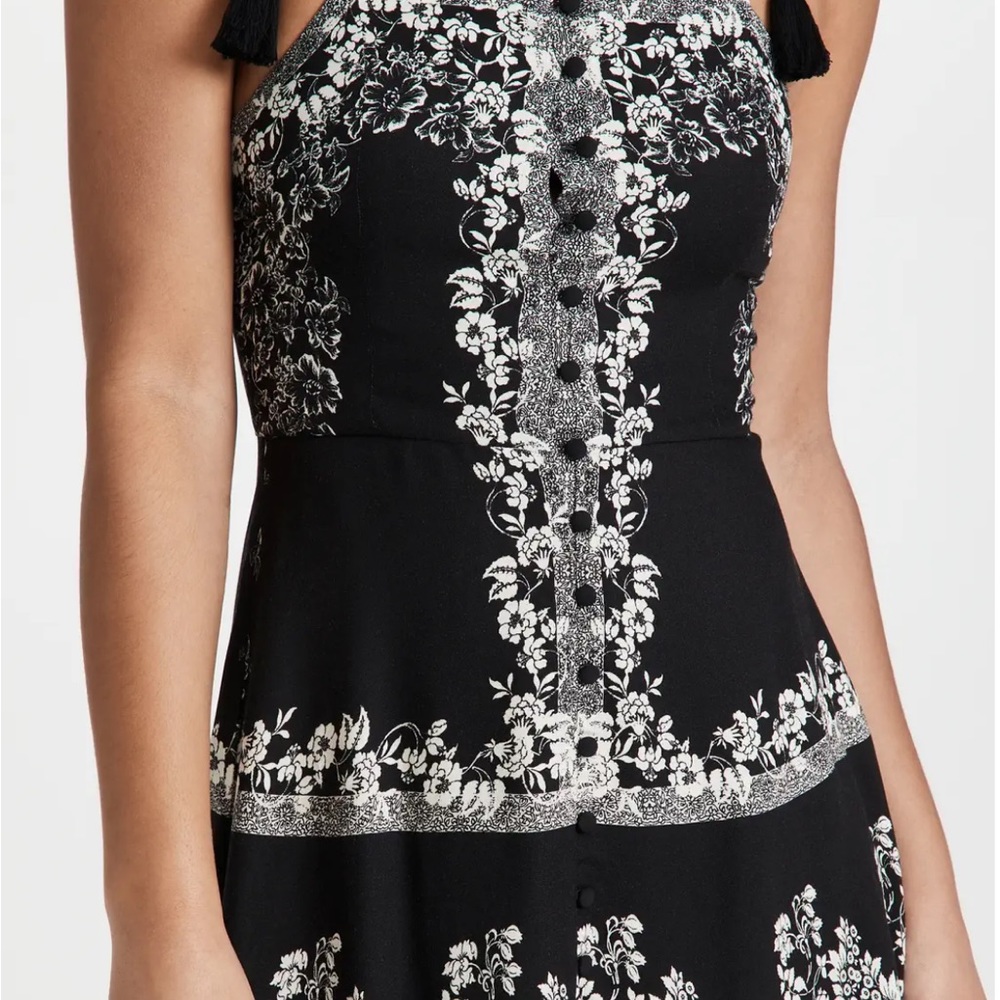 NWT Alice + Olivia Glinda Tassel Spaghetti Strap Dress $350 Size 4 Small